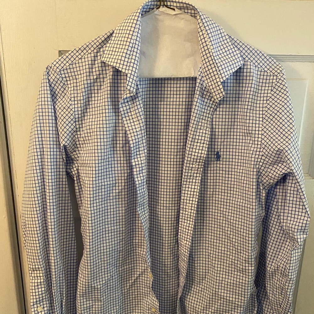Polo Slim-fit blue check shirt